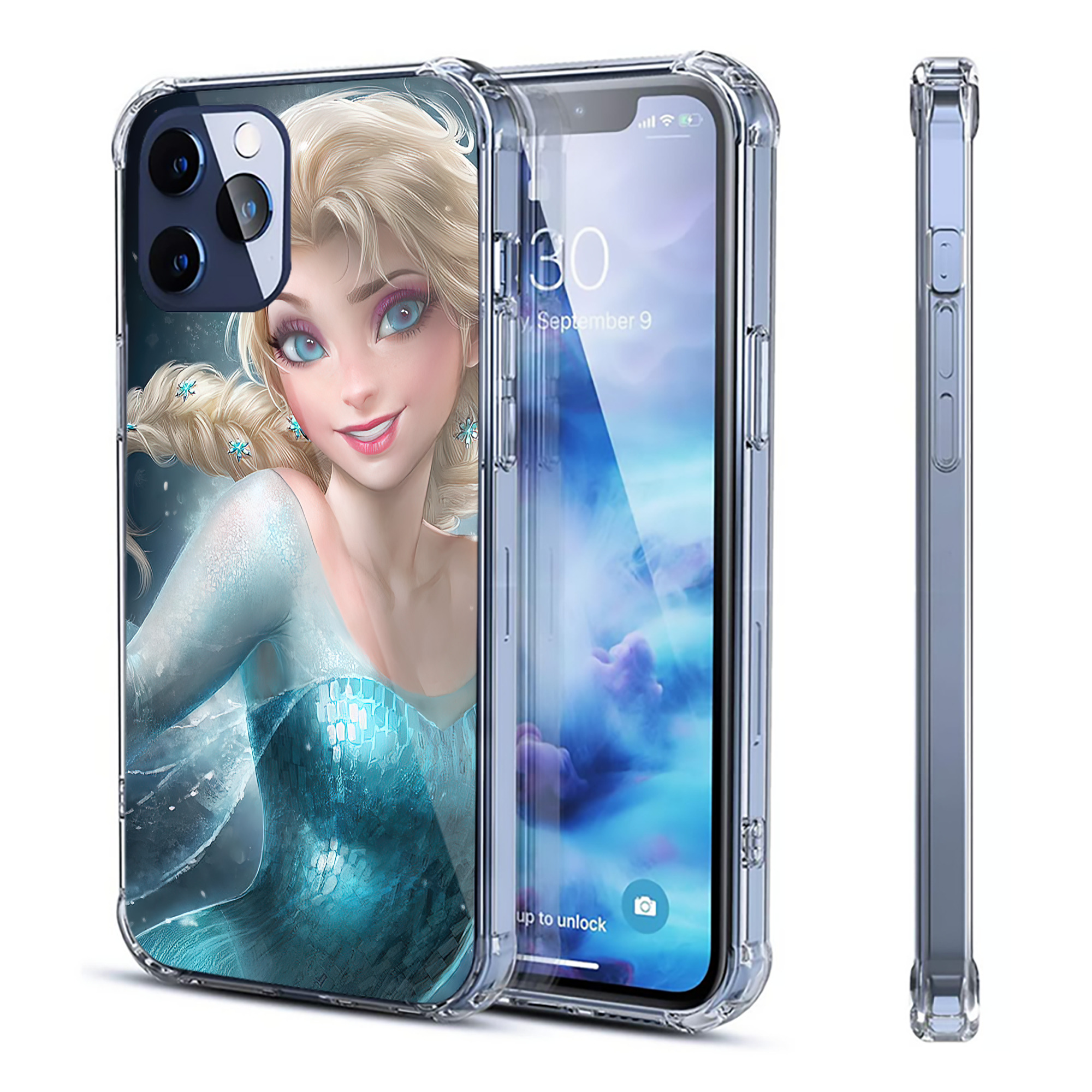 （画像用） アナと雪の女王 アンナ エルサ Frozen Anna Elsa 【iPhone 12シリーズ対応】透明スマホケース（クリアソフトケース）